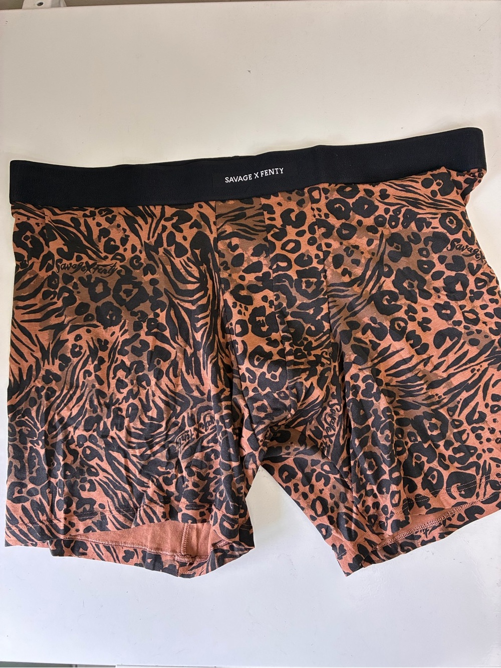 Savage X Fenty Men’s Brown and Black Animal-Print Boxer Briefs